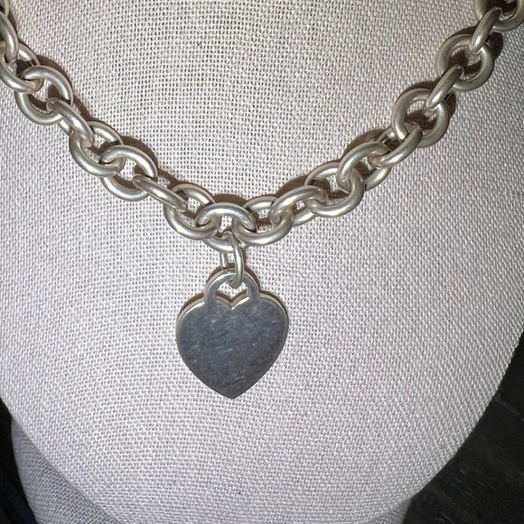 Vintage Tiffany & Co blank heart tag 15.5 chain necklace hard to find - Picture 7 of 10